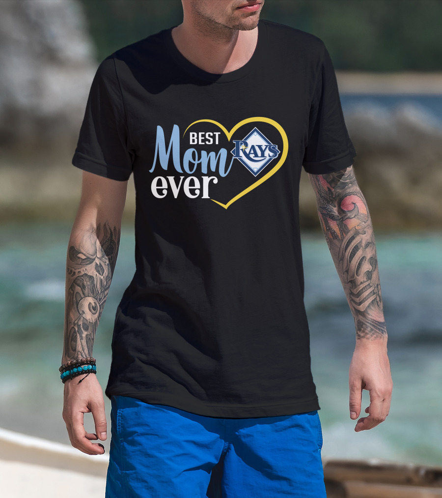 Tampa Bay Rays Best Mom Ever Heart T-Shirt