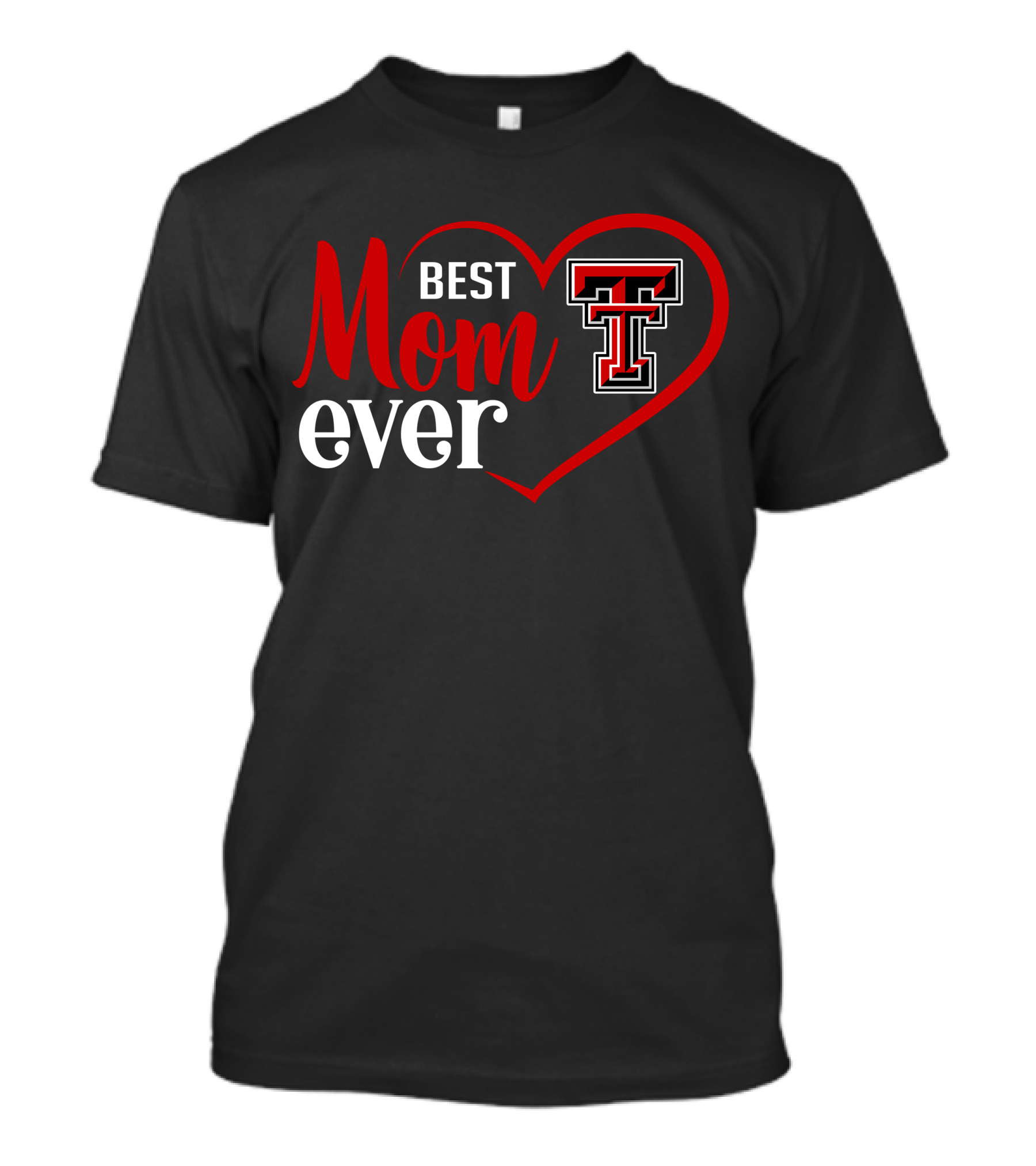 Texas Tech Red Raiders Best Mom Ever Heart T-Shirt