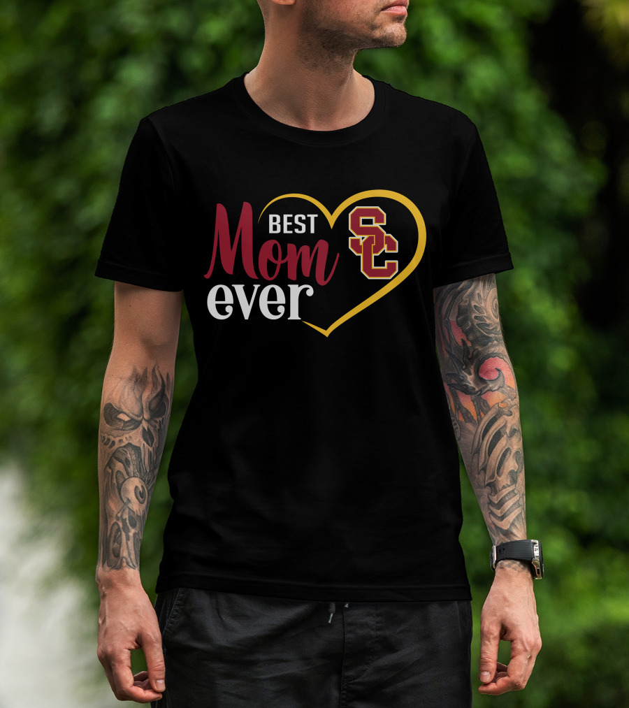 Usc Trojans Best Mom Ever Heart T-Shirt