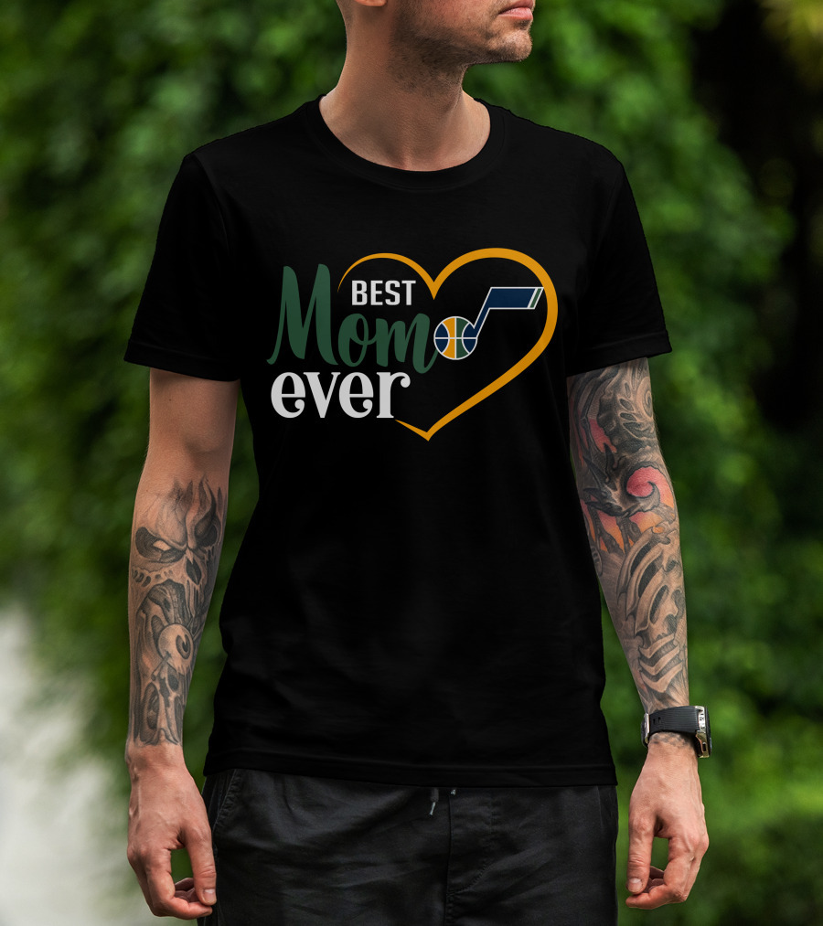 Utah Jazz Best Mom Ever Heart T-Shirt