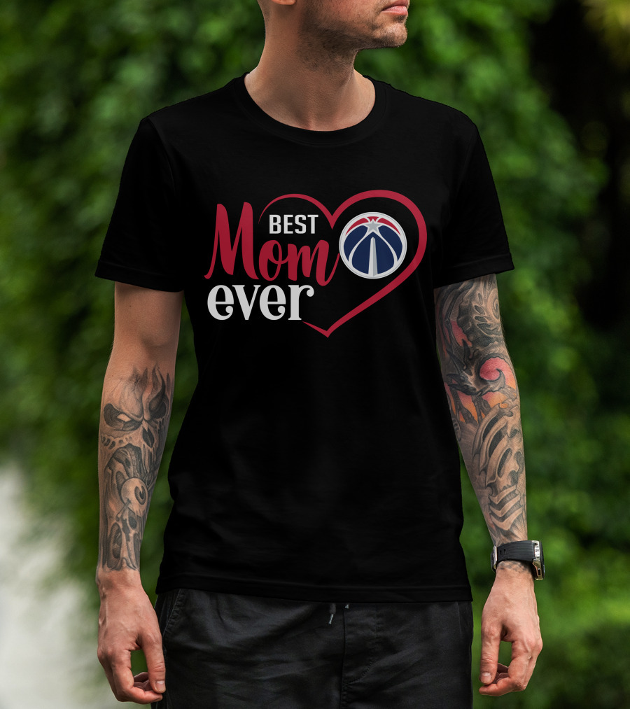 Washington Wizards Best Mom Ever Heart T-Shirt