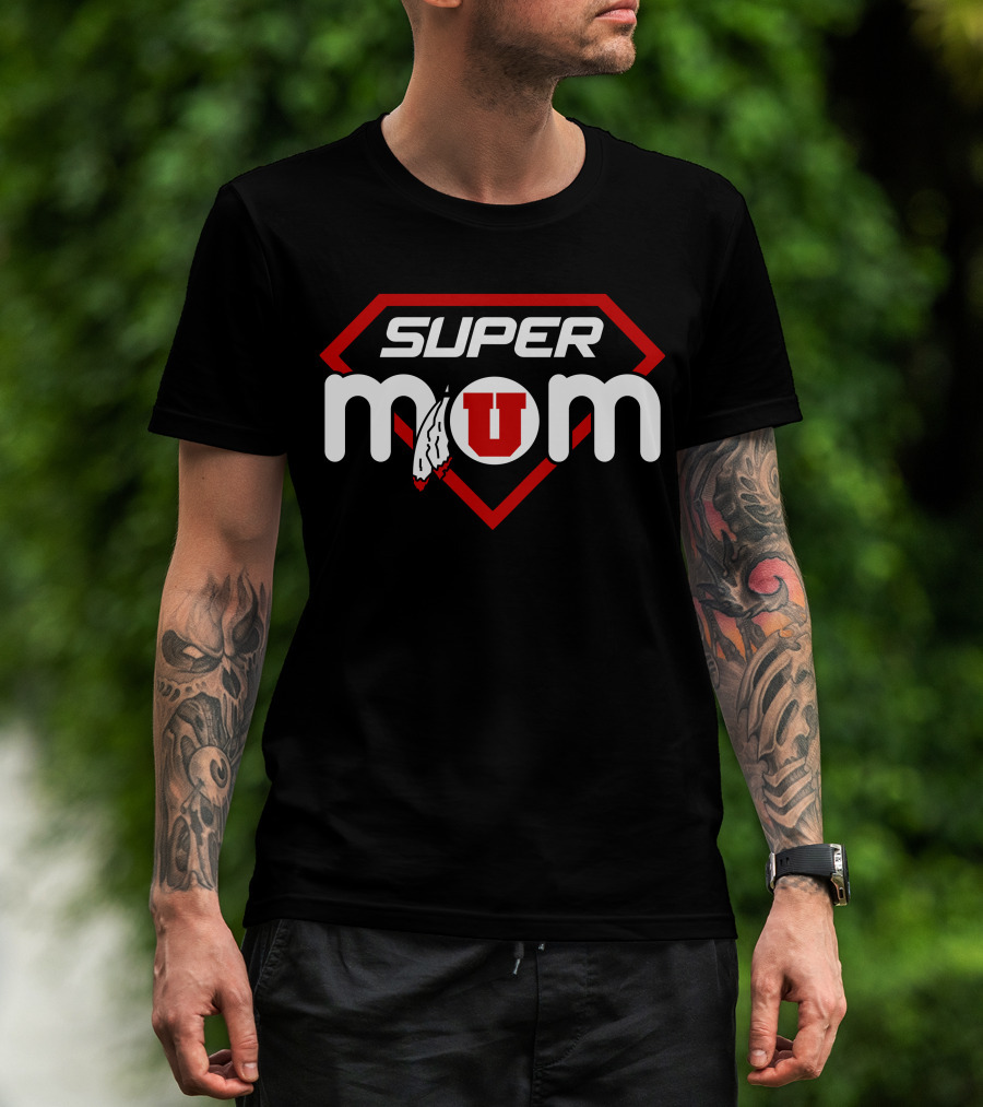 Super Mom Utah Utes U Feather T-Shirt