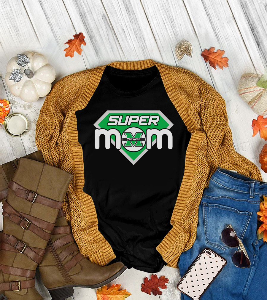 Marshall Thundering Herd Super Mom Logo With The Herd T-Shirt