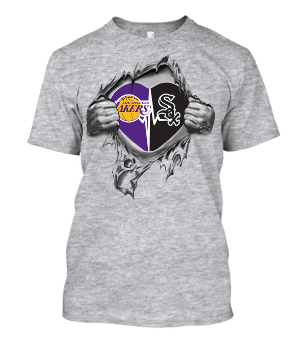 Los Angeles Lakers Chicago White Sox Heart Torn Inside T-Shirt