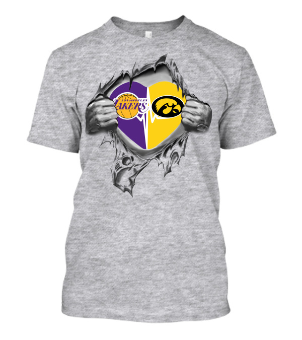 Los Angeles Lakers Iowa Hawkeyes Heart In My Heart T-Shirt