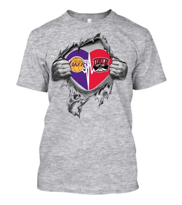 Los Angeles Lakers Unlv Rebels Heart Ripped Open T-Shirt
