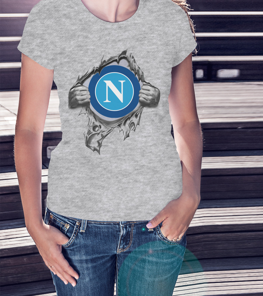 Napoli Super Fan Torn Reveal Logo T-Shirt