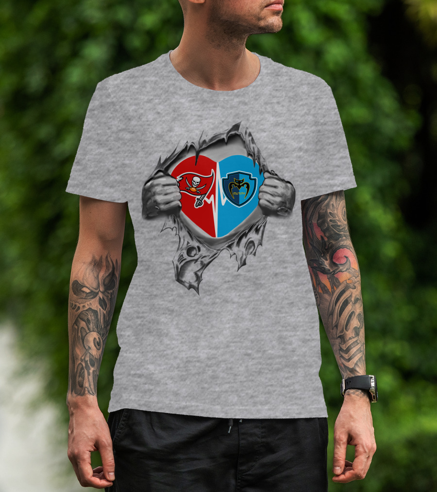 Buccaneers Tampa Bay Mutiny Heart Split Loyalty T-Shirt