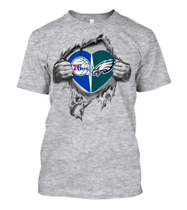 Eagles 76ers Heart Philadelphia Pride T-Shirt