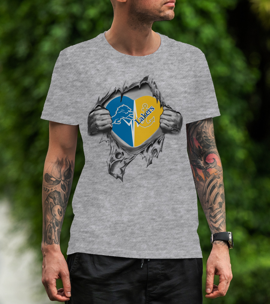 Lake Superior State Lakers Heart With Lions 154 T-Shirt