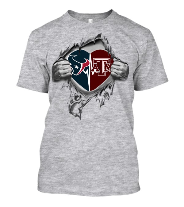 Texans Texas A&M Aggies It's In My Heart Houston Texans Logo Texas A&M T-Shirt