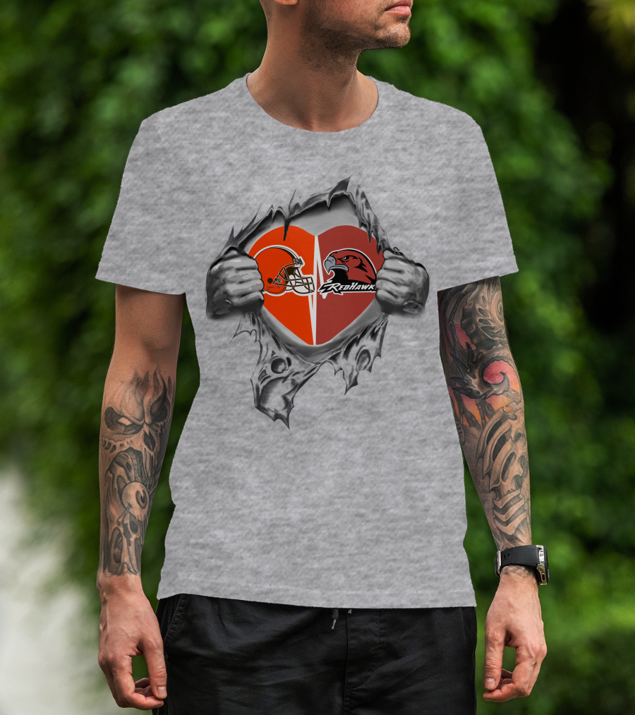 Browns Miami Redhawks Heart Helmet T-Shirt