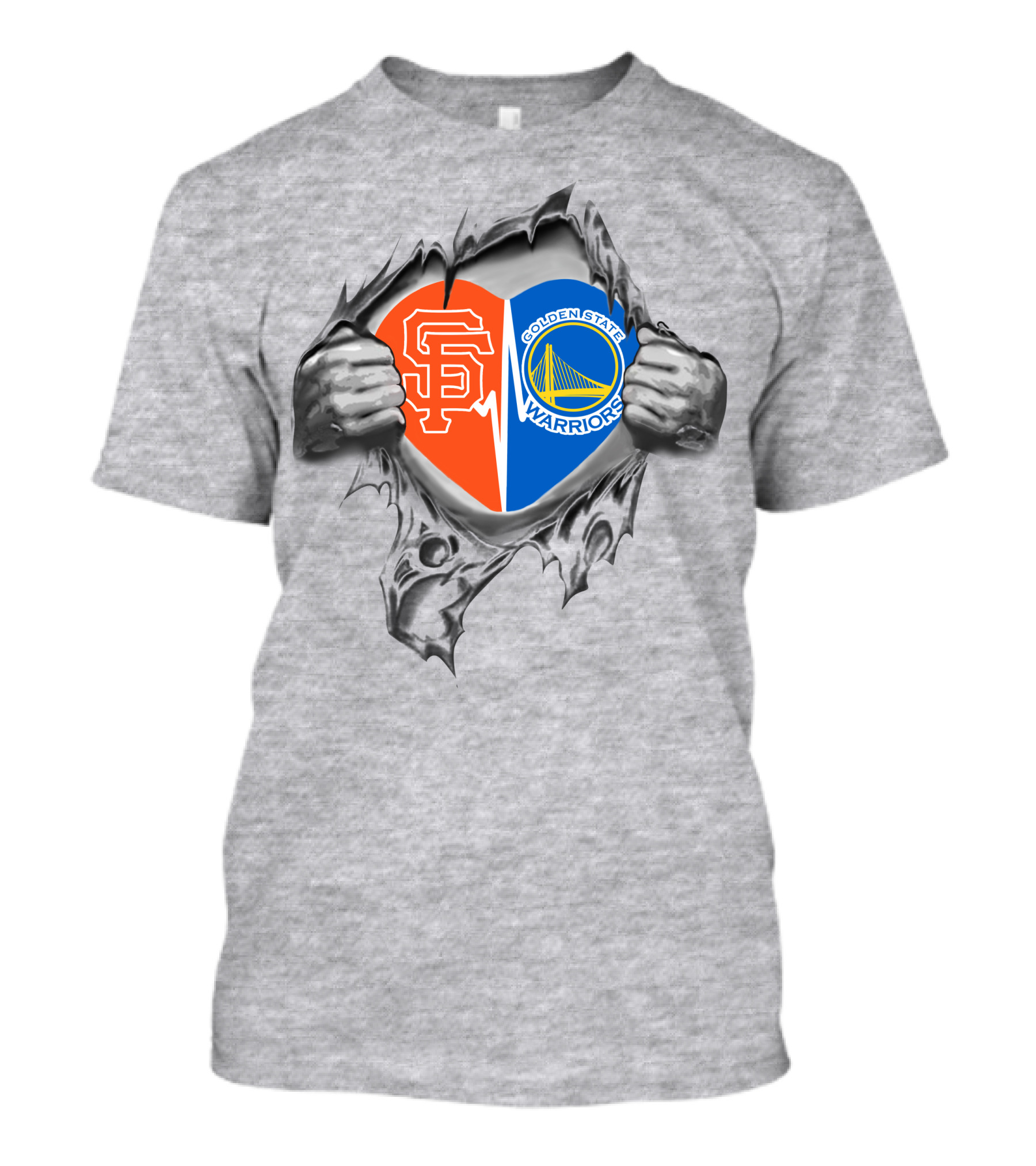 Giants Warriors It's In My Heart Dual Logo Fan Passion T-Shirt