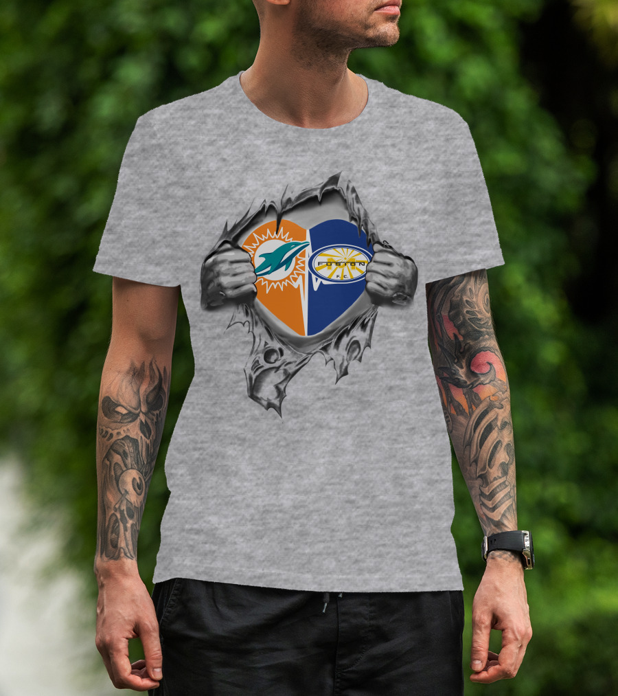 Dolphins Miami Fusion It's In My Heart Football Fan Loyalty T-Shirt