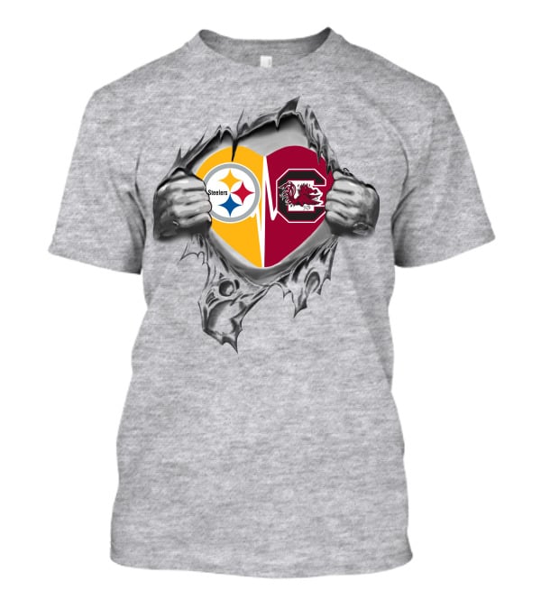 Steelers South Carolina Gamecocks Heart Fan Love T-Shirt