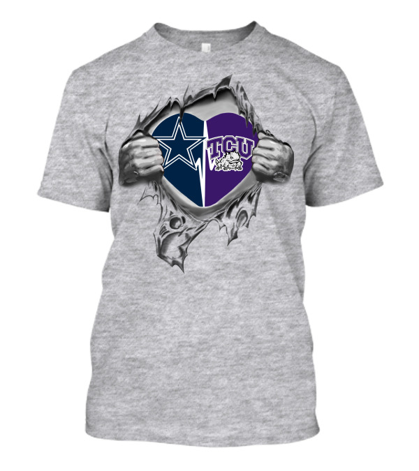 Dallas Cowboys Tcu Horned Frogs Heart 241 Cowboys It's In My Heart T-Shirt
