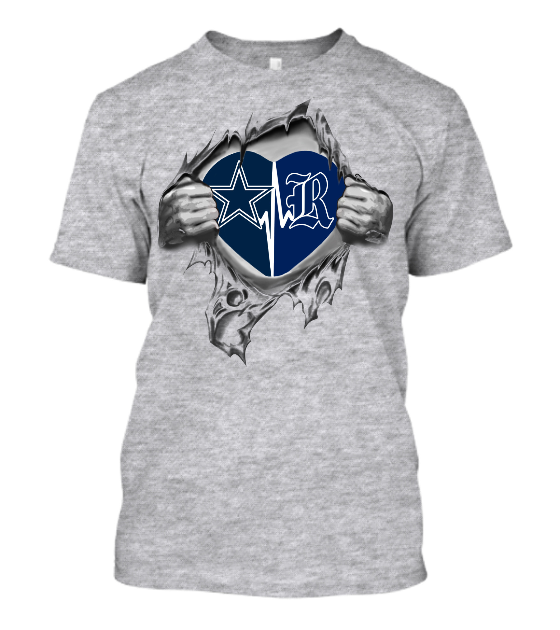 Dallas Cowboys Rice Owls Heart It's In My Heart T-Shirt