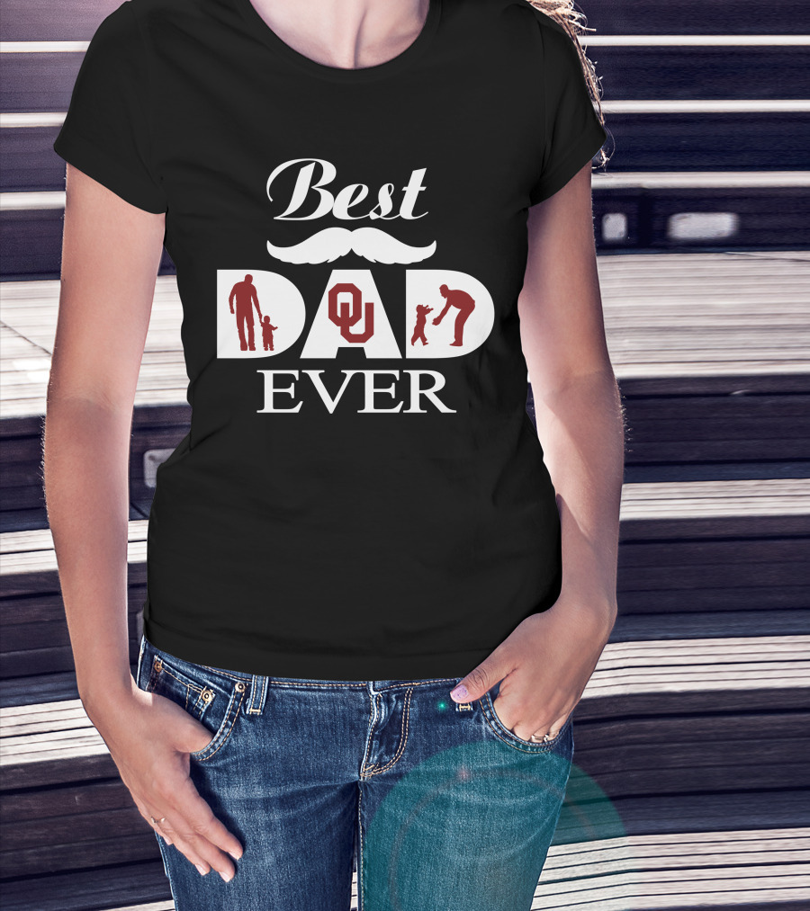 Best Dad Ever Ou Oklahoma Sooners Father's Silhouette T-Shirt