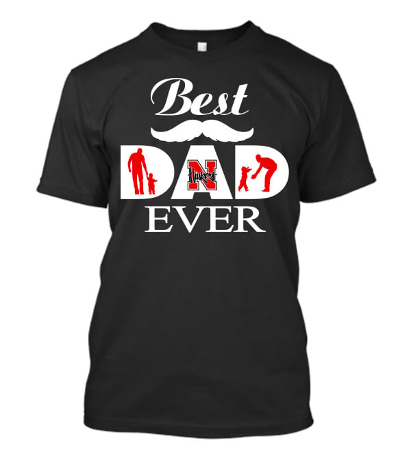 Best Dad Ever Huskers 58 Nebraska Cornhuskers T-Shirt