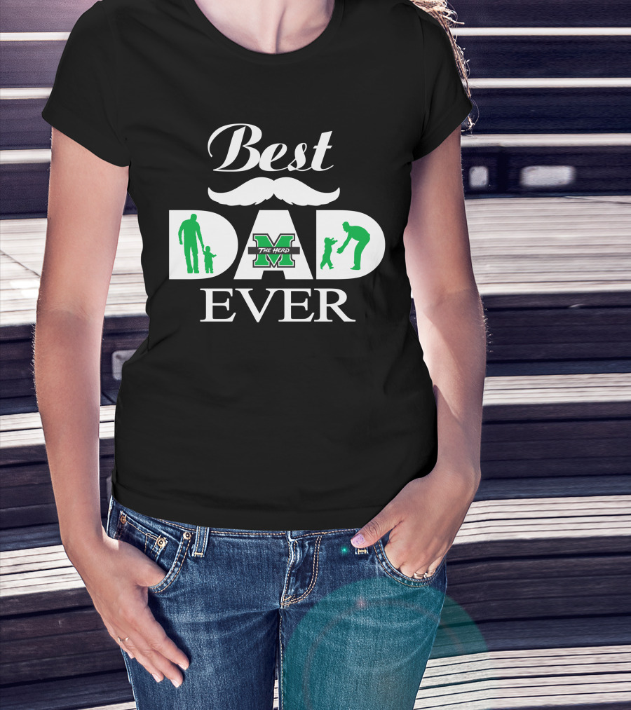 Best Dad Ever Marshall Thundering Herd M Logo Father's Day T-Shirt