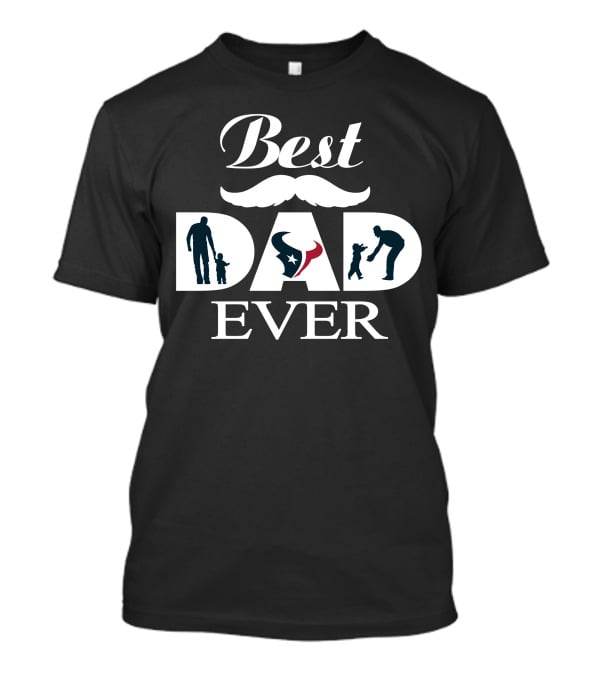 Houston Texans Best Dad Ever Father's Day Dad And Child Silhouettes T-Shirt