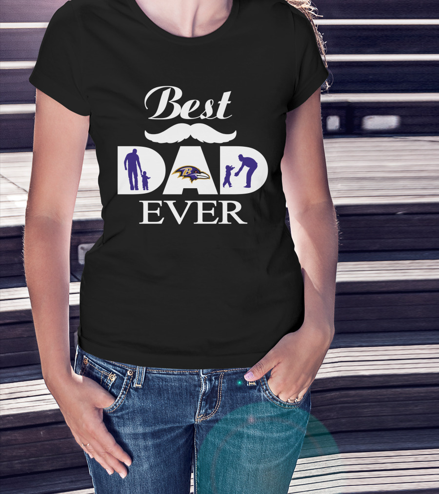 Best Dad Ever Baltimore Ravens Football Fans Father's Day T-Shirt