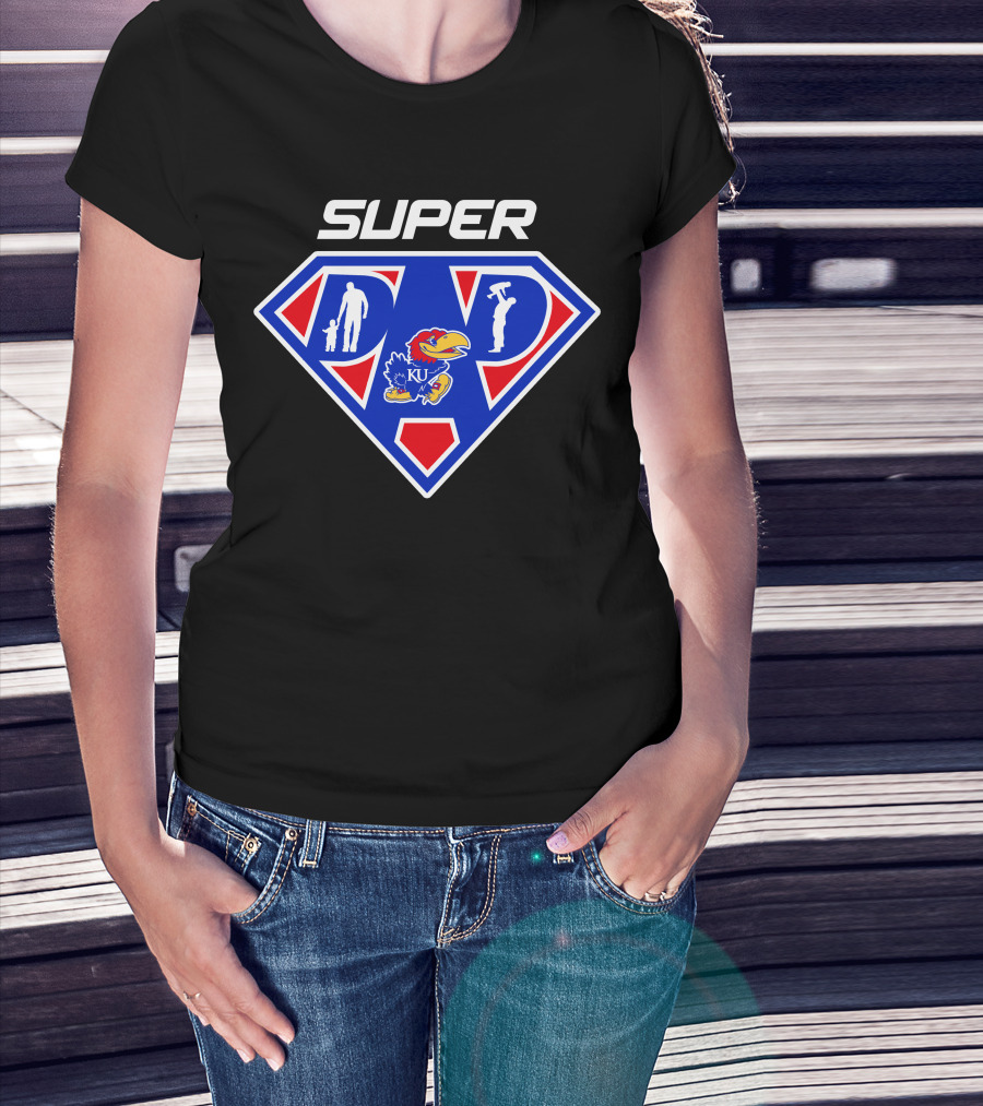 Super Dad Kansas Jayhawks Logo Hero T-Shirt