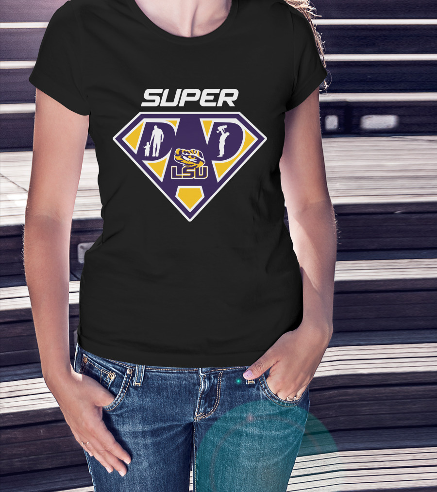 Lsu Tigers Super Dad Hero Icon T-Shirt
