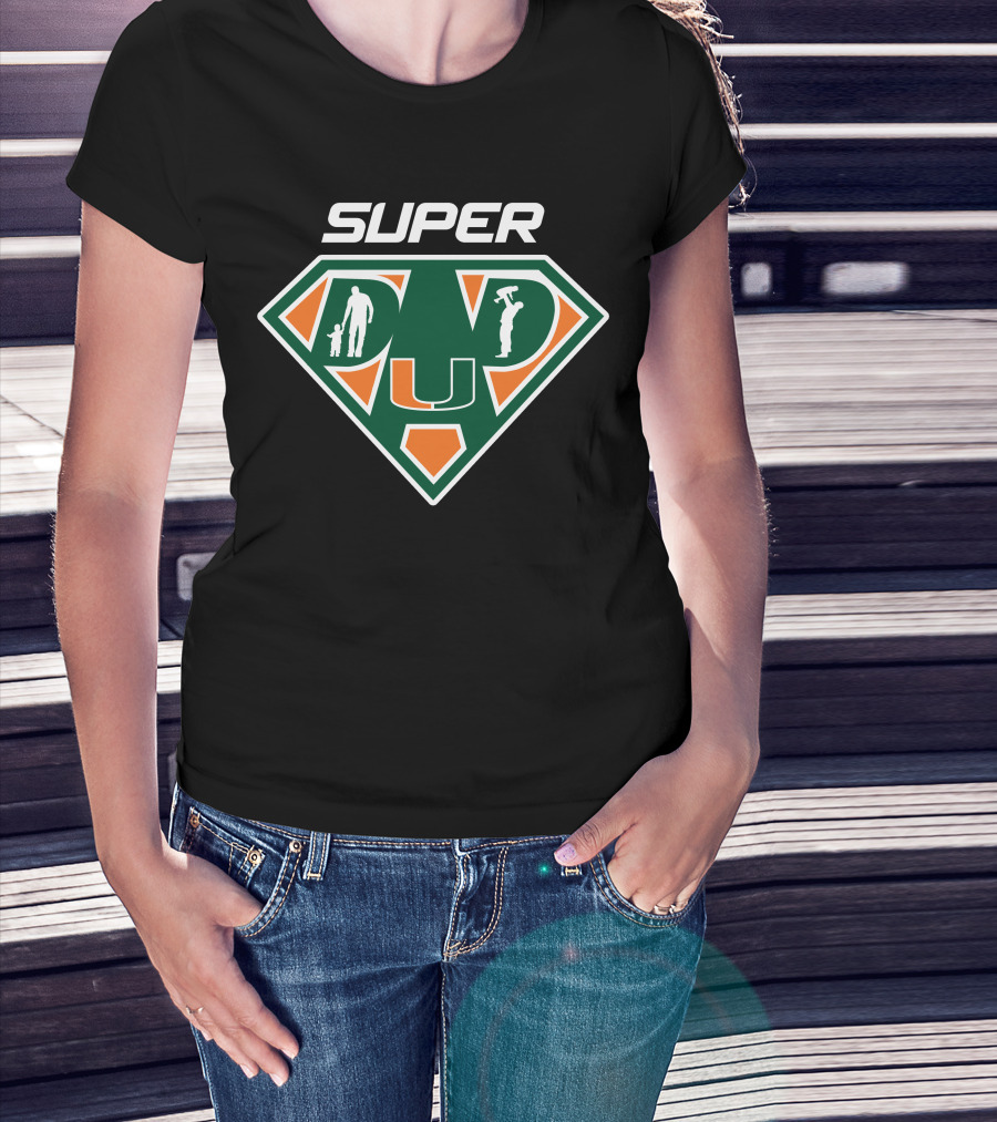 Miami Hurricanes Super Dad U Symbol Hero T-Shirt