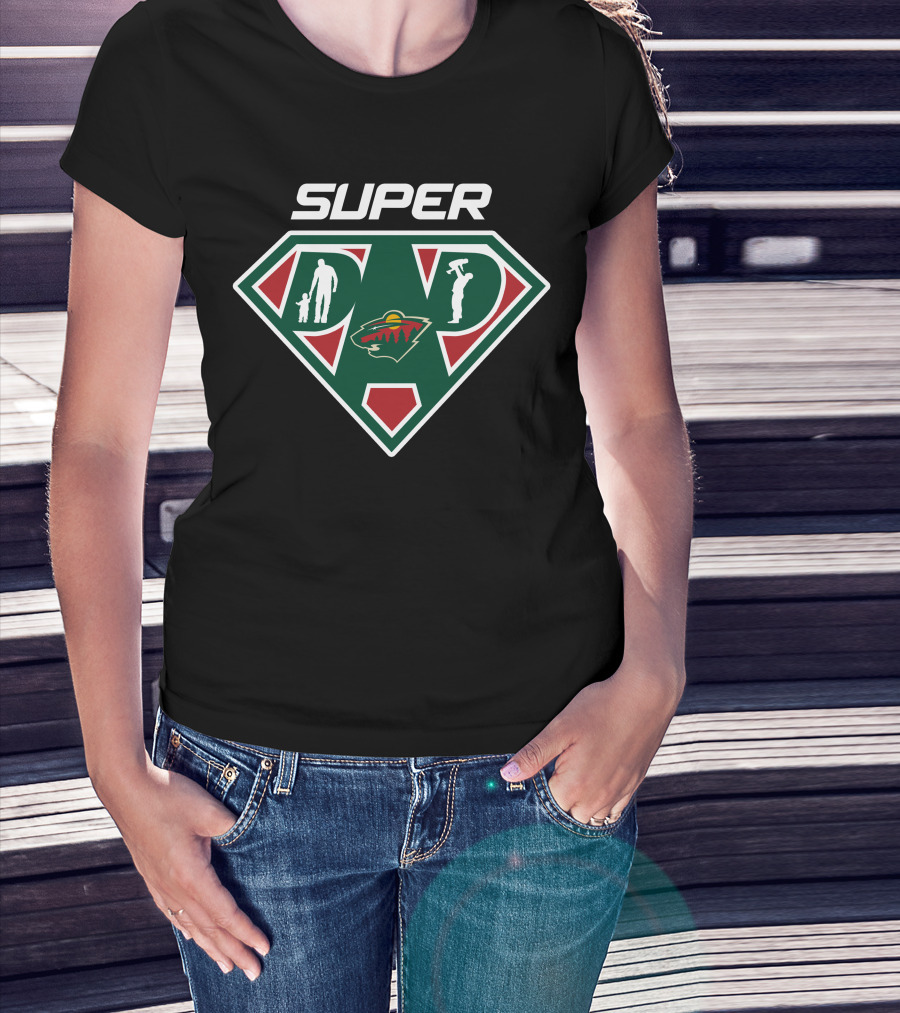 Super Dad Minnesota Wild Hockey Symbol T-Shirt