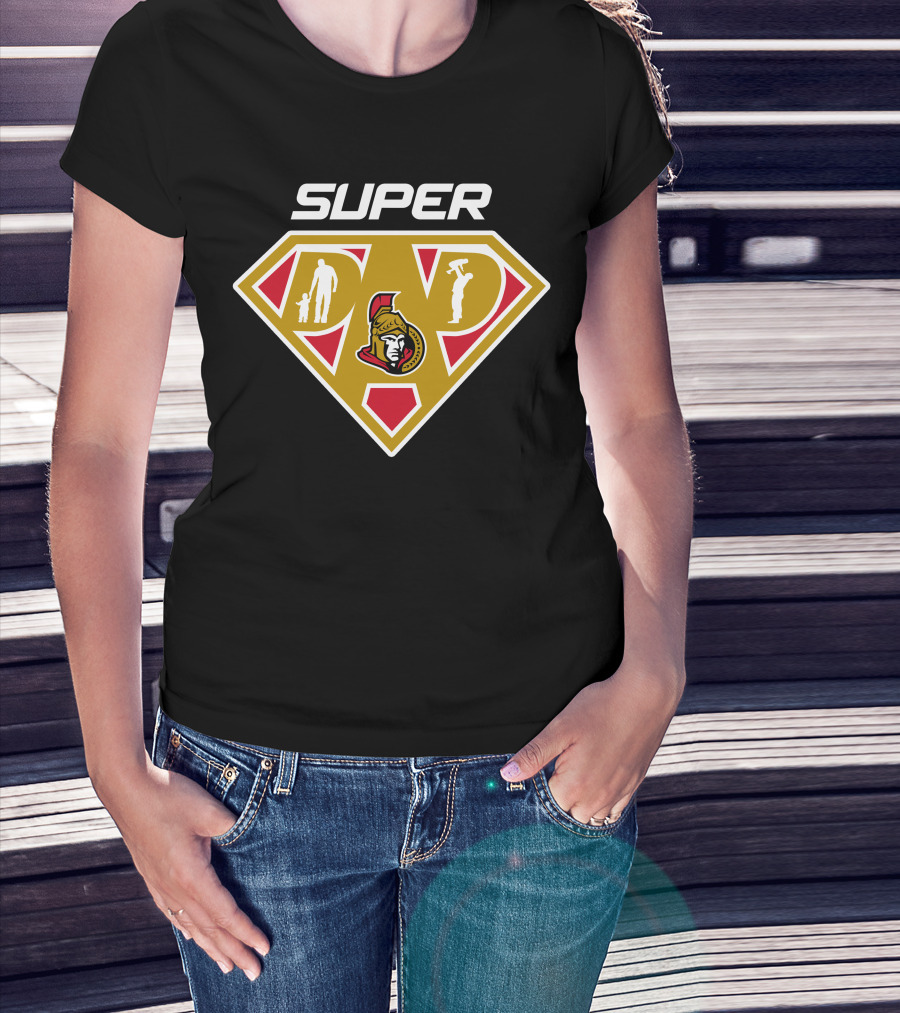 Super Ottawa Senators Dad Hero Shield T-Shirt