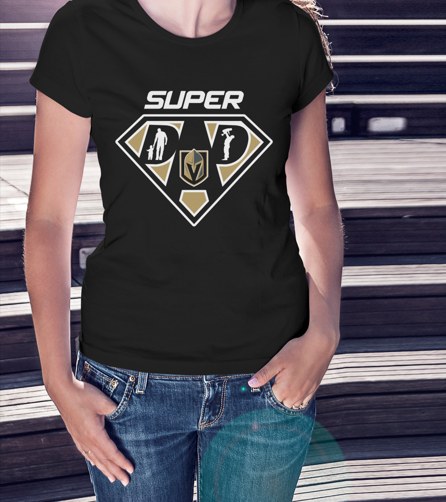Super Dad Vegas Golden Knights Fan Iconic Hero Theme T-Shirt