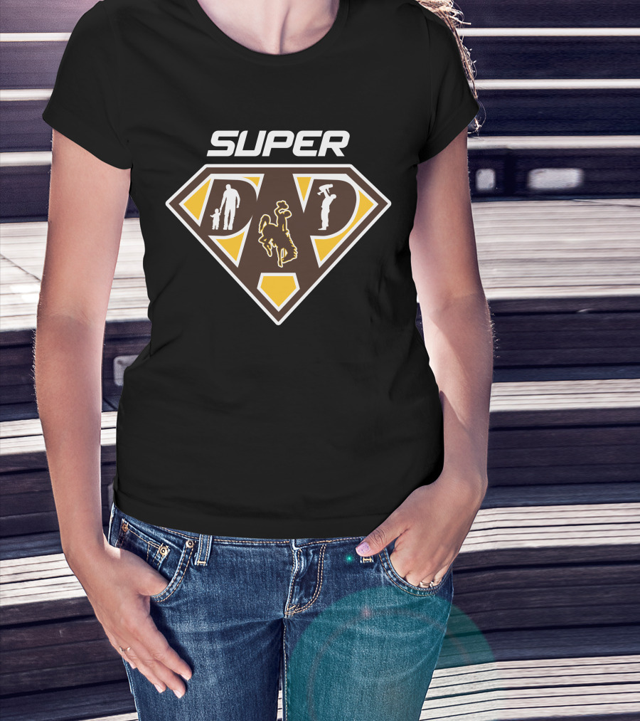 Wyoming Cowboys Super Dad Football T-Shirt