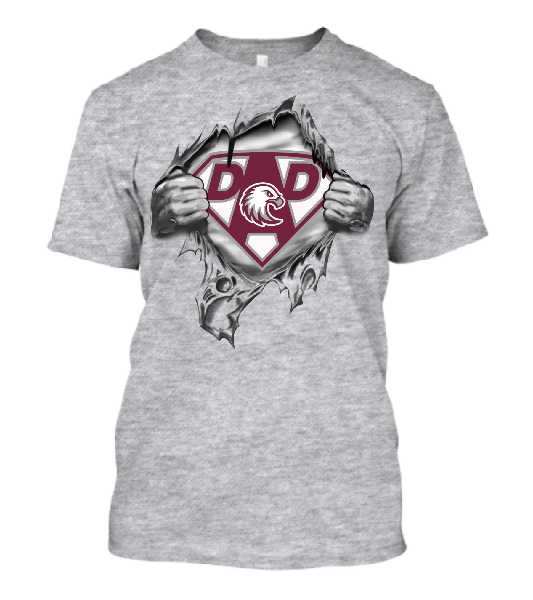 Augsburg Auggies Super Dad Eagle Shield Rip T-Shirt