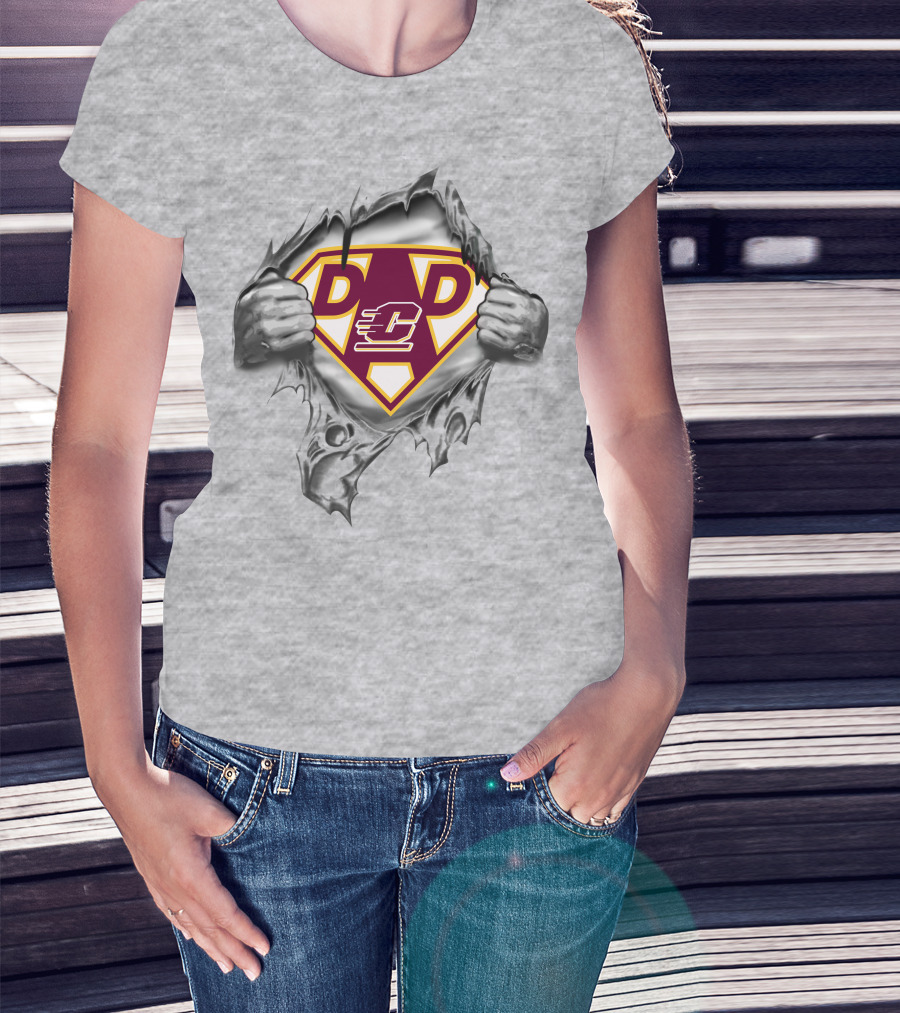 Central Michigan Chippewas Dad Superhero T-Shirt