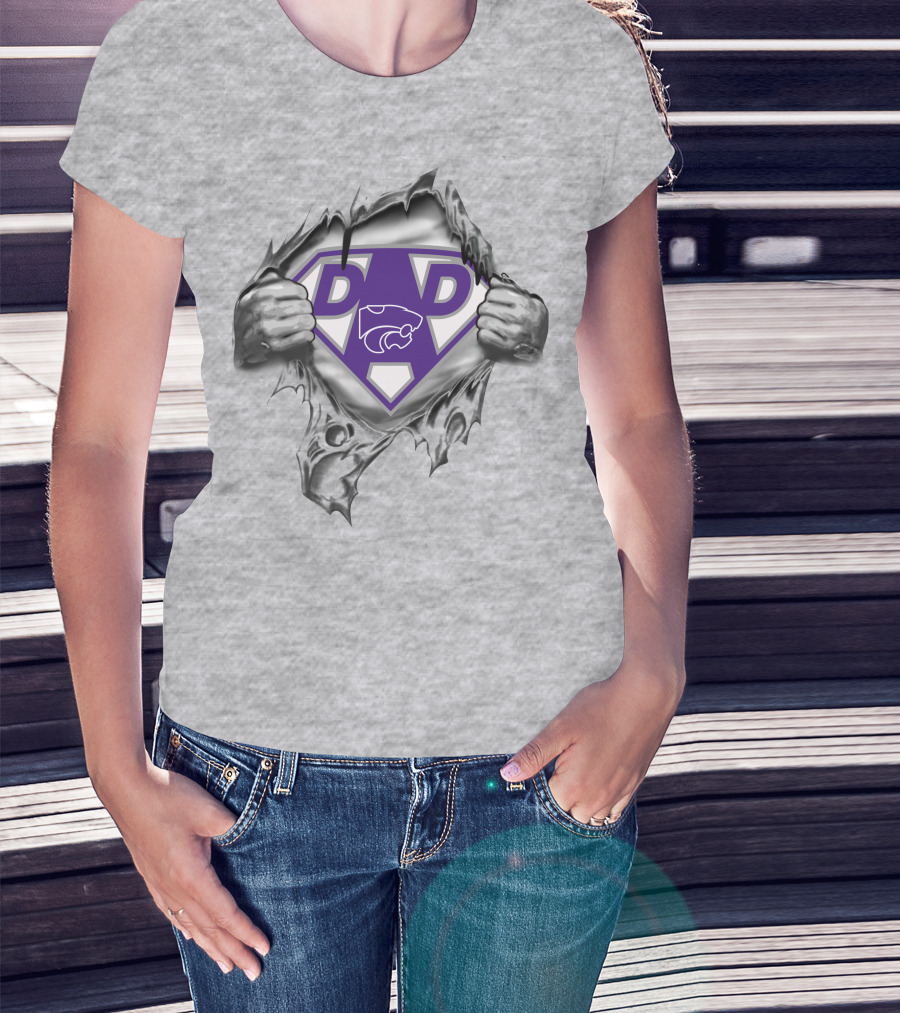 Kansas State Wildcats Super Dad Shield T-Shirt