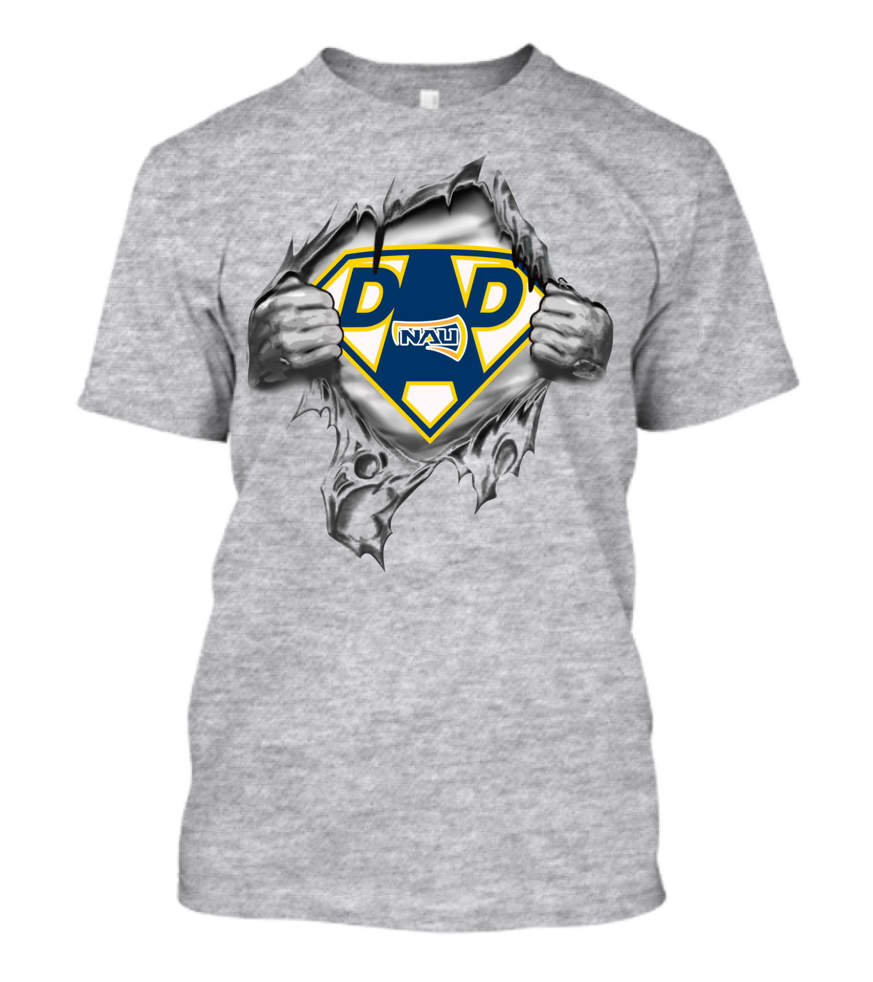 Northern Arizona Lumberjacks Nau Super Dad Hero Emblem Tearaway T-Shirt