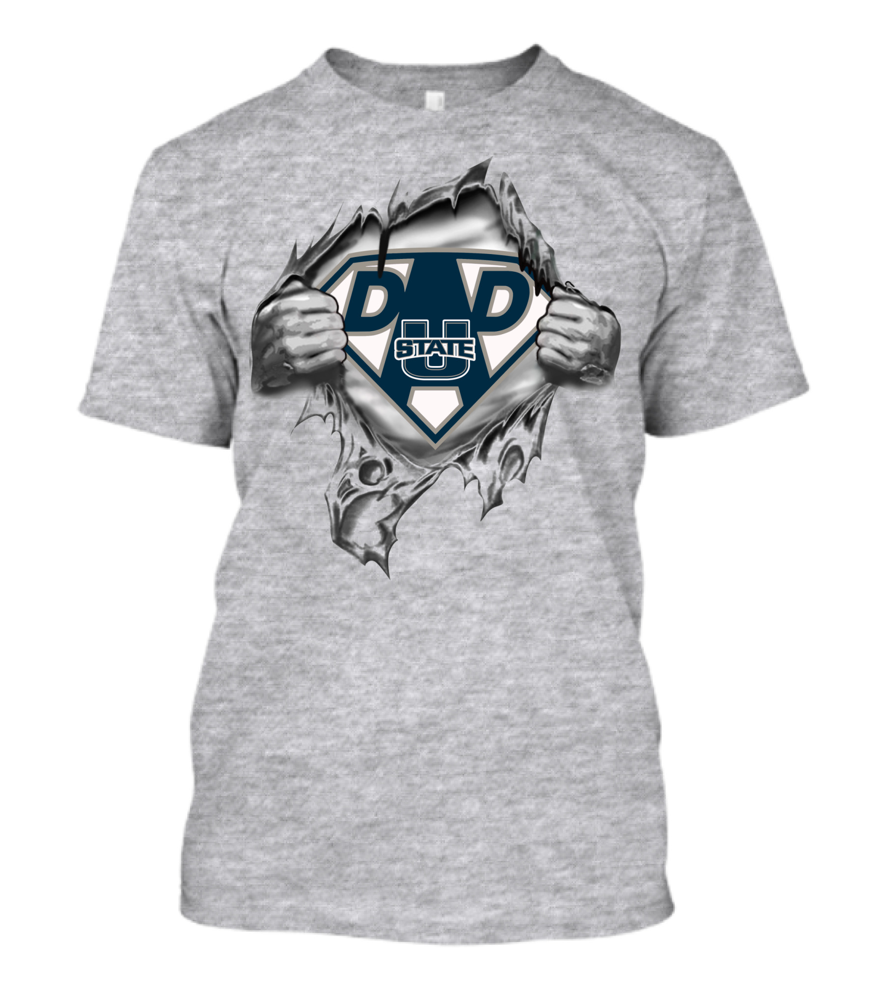 Utah State Aggies Dad Superhero Shield T-Shirt