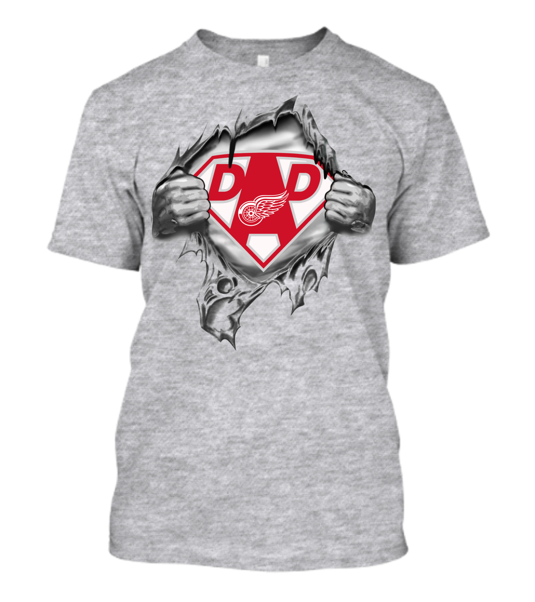 Detroit Red Wings Super Dad 295 Hero Wings T-Shirt