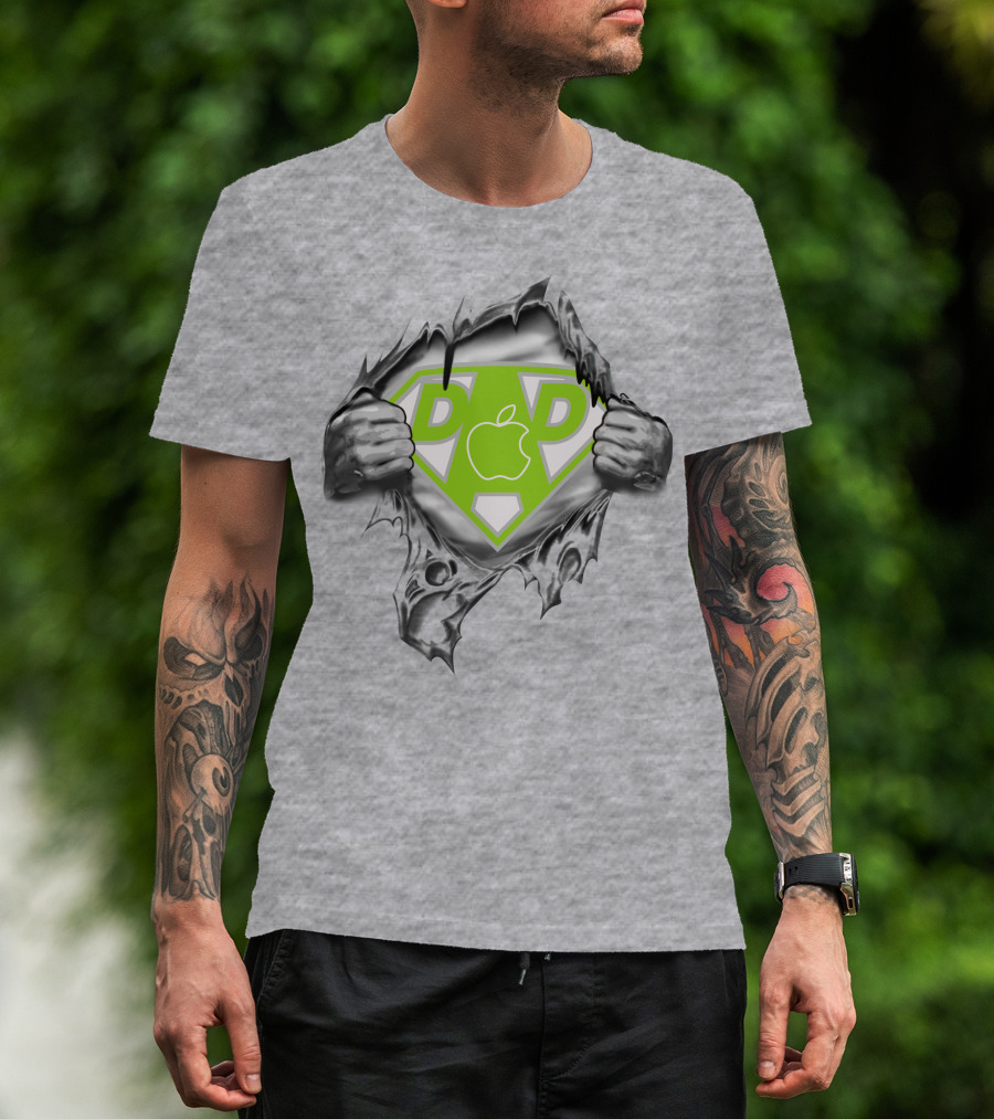 Super Dad Apple Logo Hero 419 T-Shirt