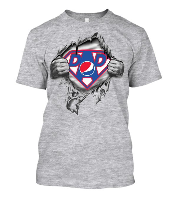 Pepsi Super Dad Shield Emblem Logo With Torn T-Shirt
