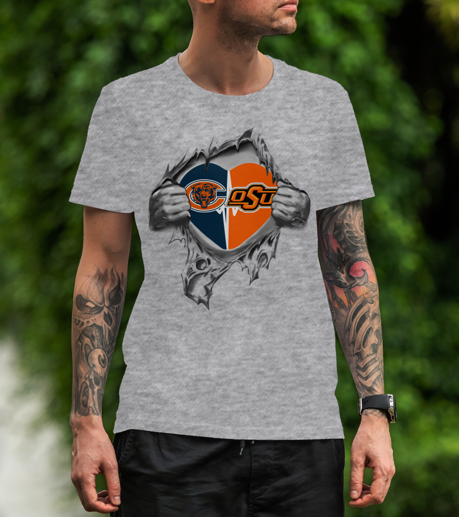 Bears Oklahoma State Cowboys Coexist In My Heart Through Torn T-Shirt