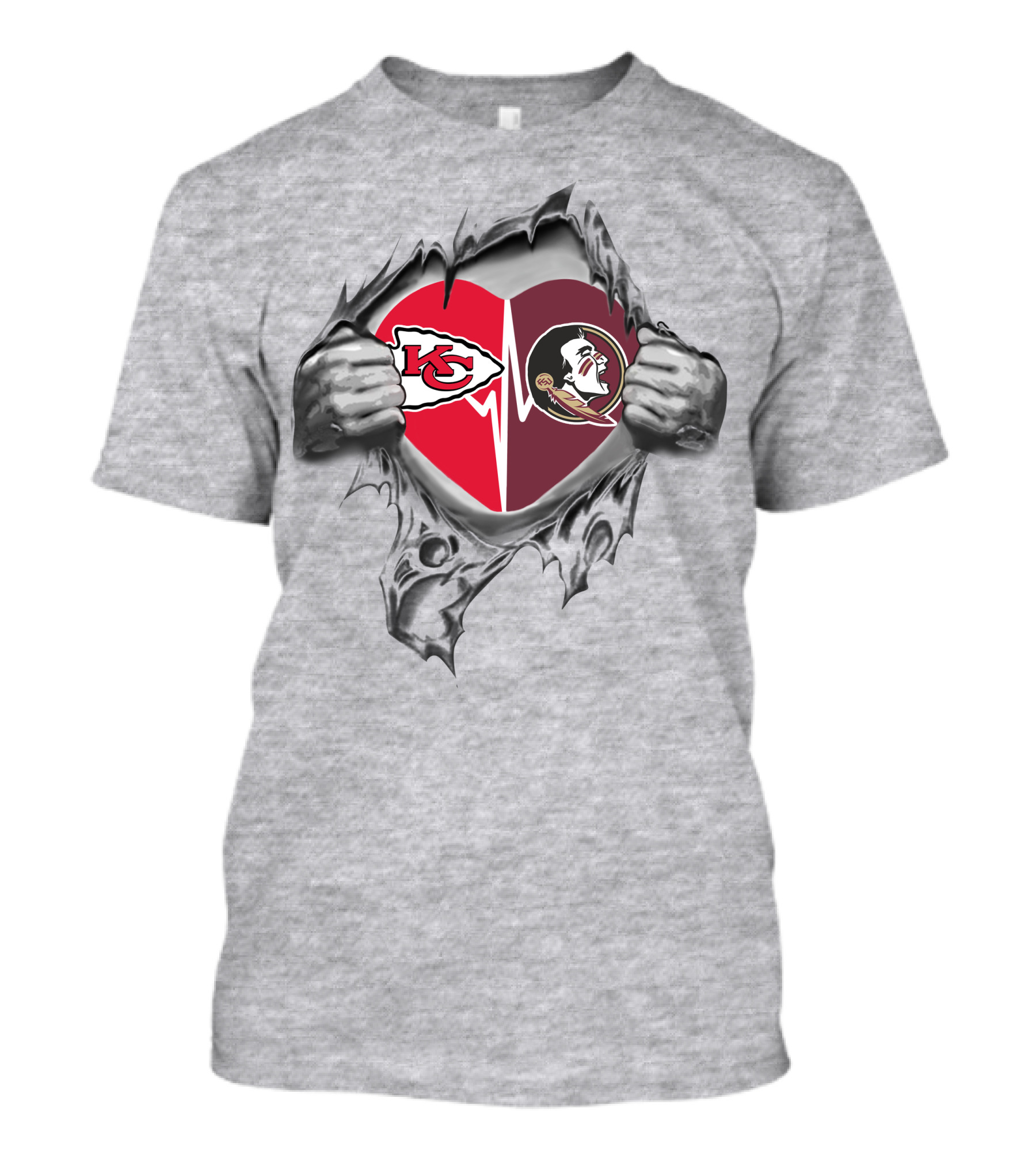 Chiefs Florida State Seminoles Heartbeat Passion T-Shirt