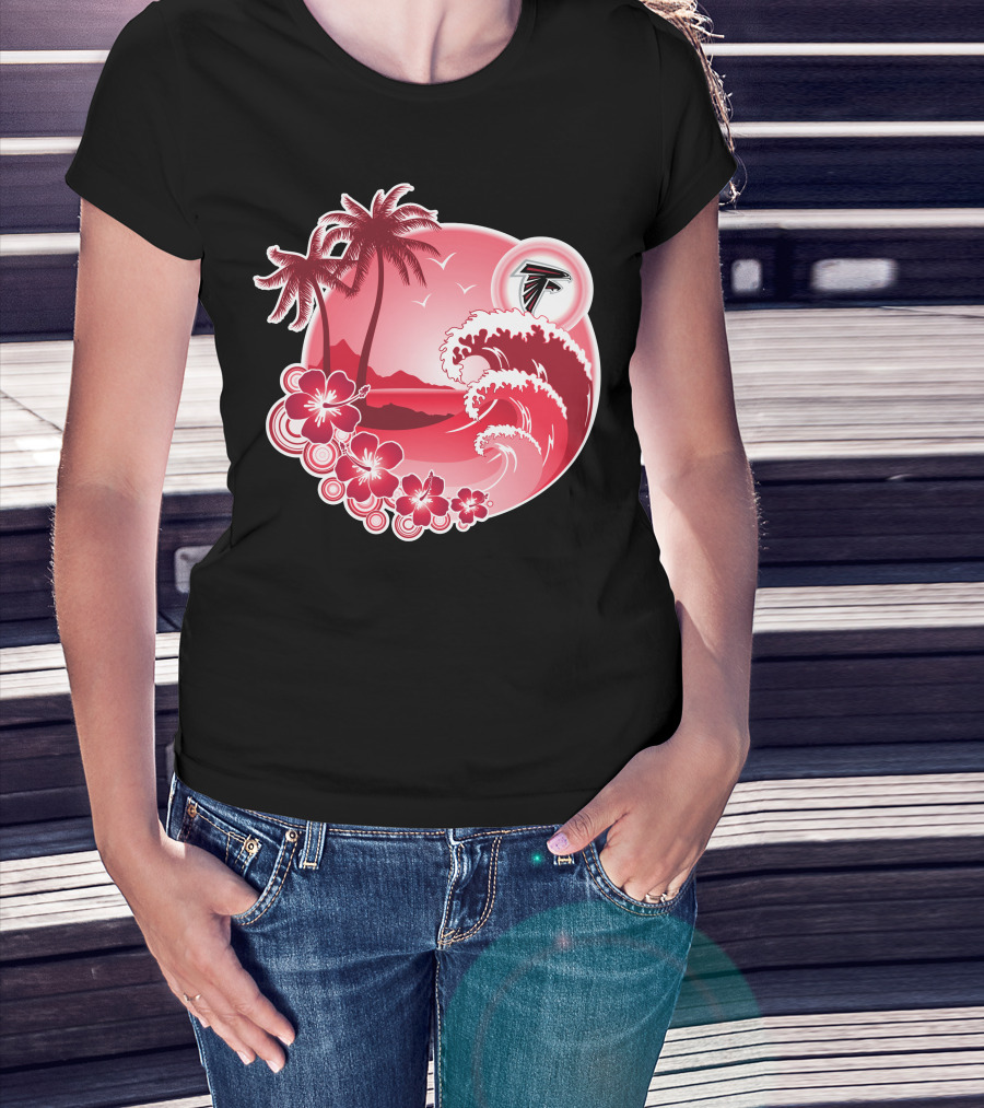 Atlanta Falcons Tropical Holiday Wave Scene T-Shirt