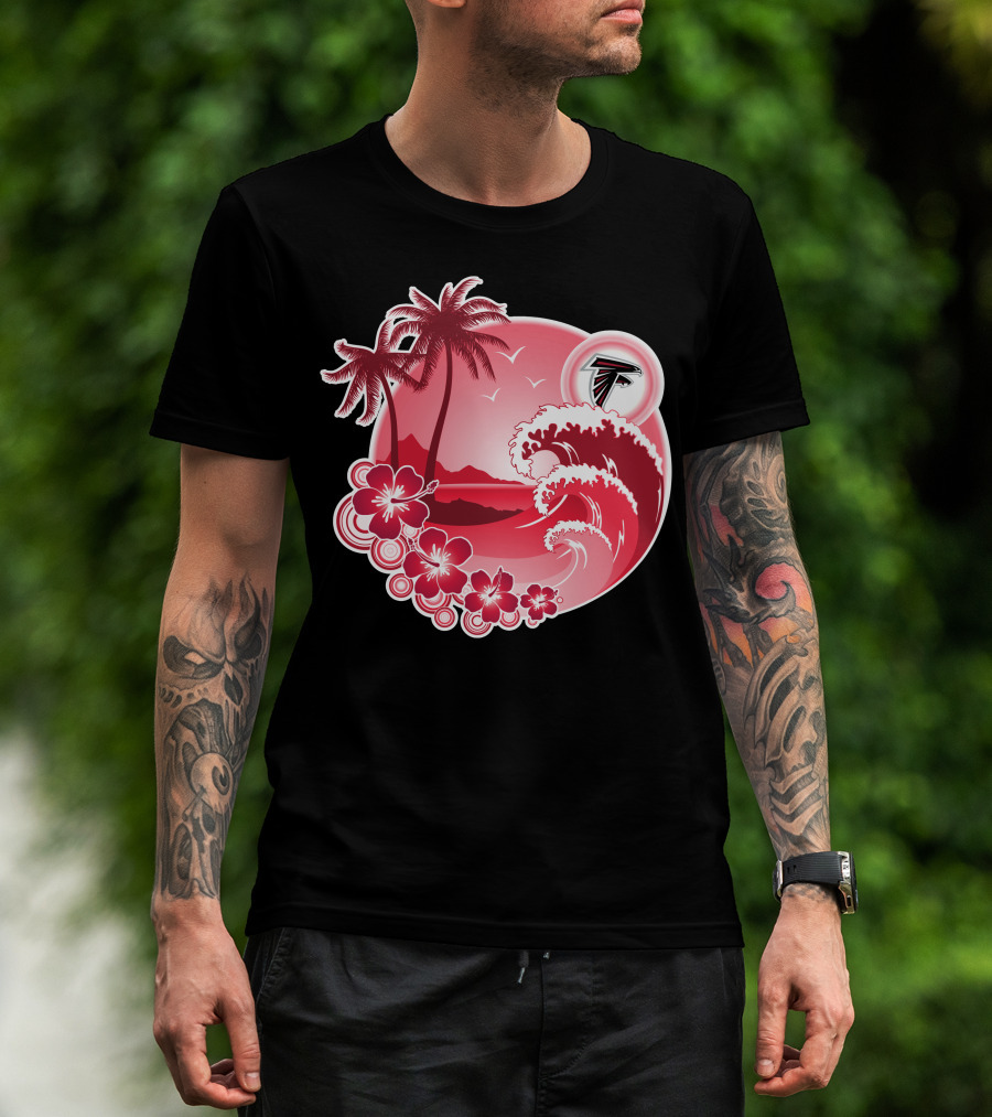 Atlanta Falcons Tropical Holiday Wave Scene T-Shirt
