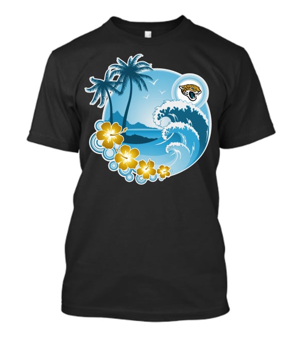 Jacksonville Jaguars Tropical Beach Holiday Wave Scene T-Shirt