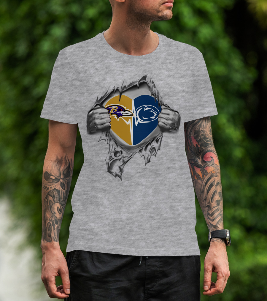Ravens Penn State Nittany Lions Heart Hands Football Passion T-Shirt