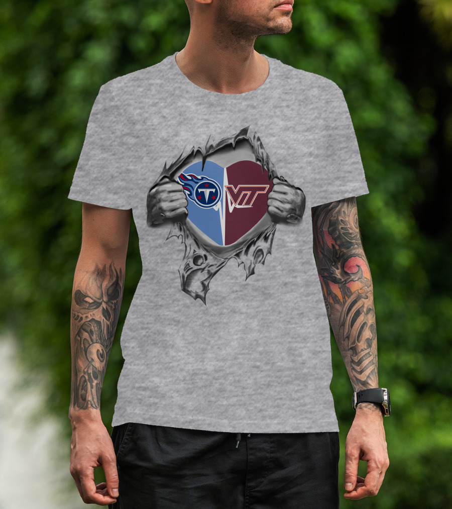 Titans Vt Hokies Heart T-Shirt