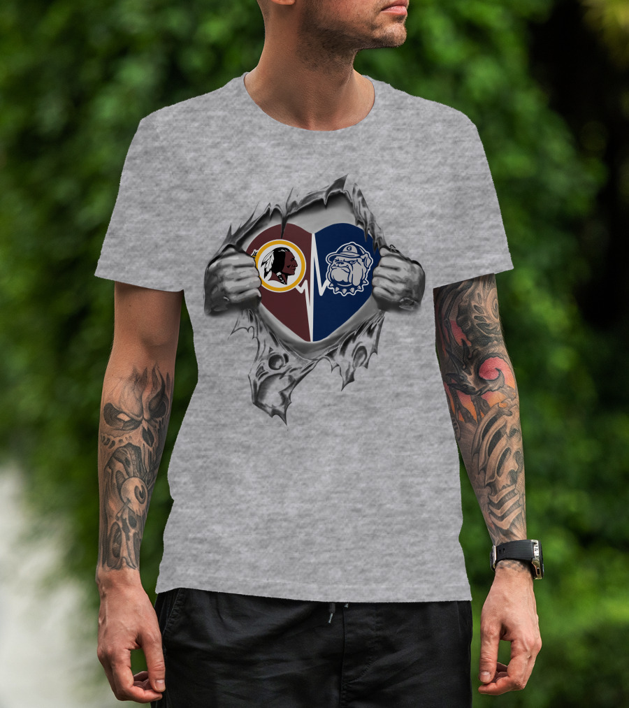 Georgetown Hoyas Redskins Heartbeat Loyalty T-Shirt