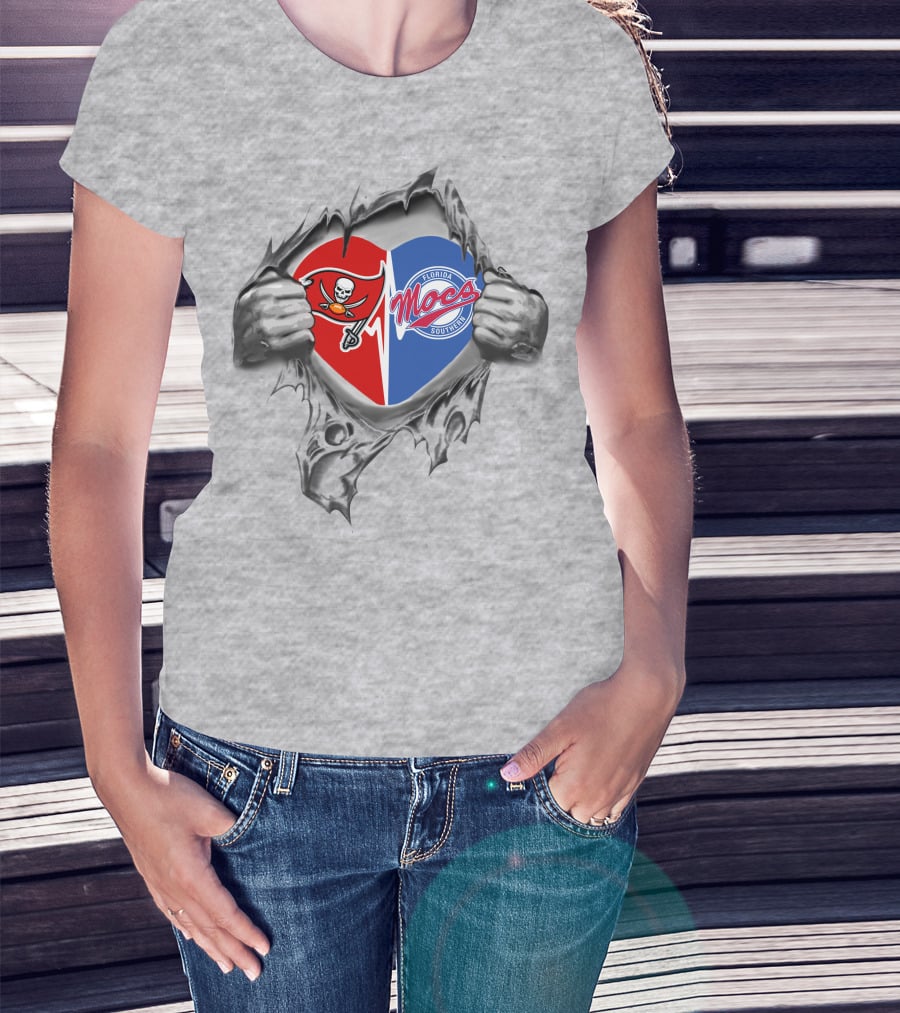 Tampa Bay Buccaneers Florida Southern Mocs Heart T-Shirt